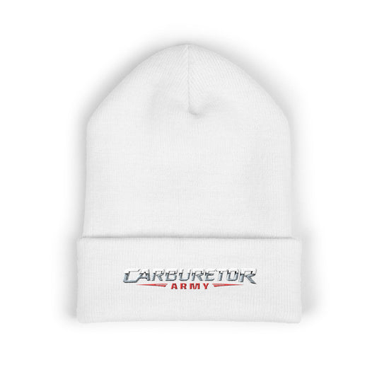 Cuffed Beanie — Carburetor Army Embroidered Logo Winter Hat