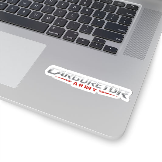 Carburetor Army Kiss-Cut Sticker — Automotive Logo Decal for Laptops & Gear