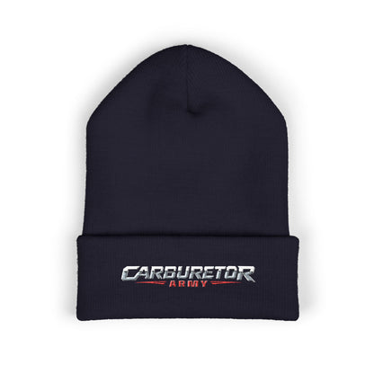 Cuffed Beanie — Carburetor Army Embroidered Logo Winter Hat