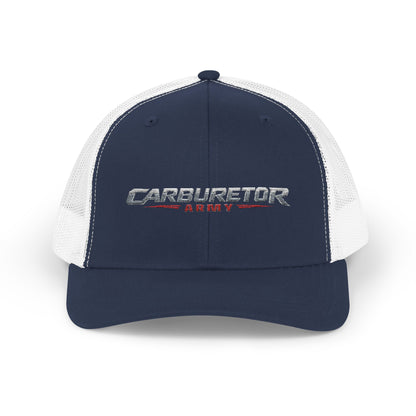 Survivor Embroidered Trucker Cap — Distressed Patriotic Snapback
