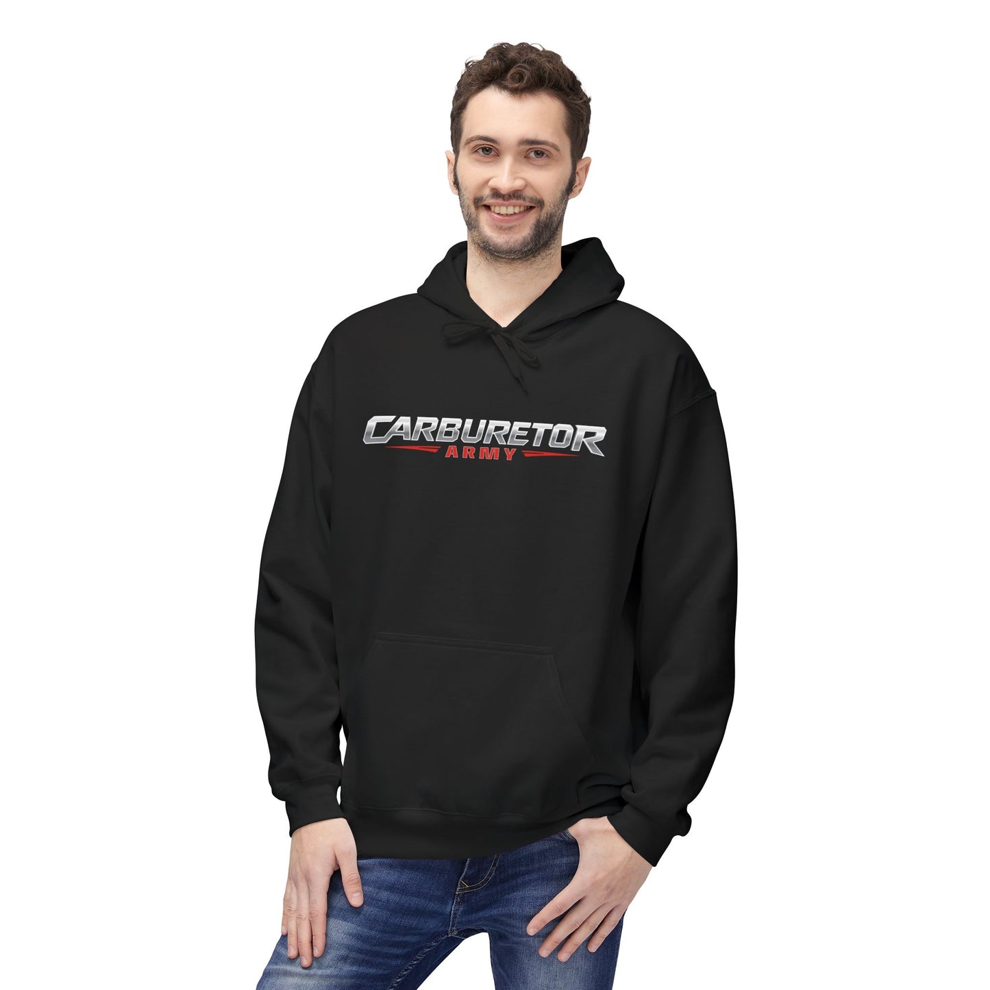 Hoodie - "Carburetor Army" Minimal Logo Pullover