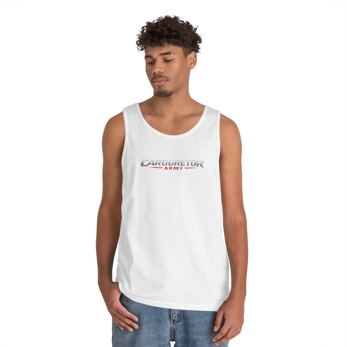 Carburetor Remix Tank Top — Minimalist Retro Racing Logo Tank