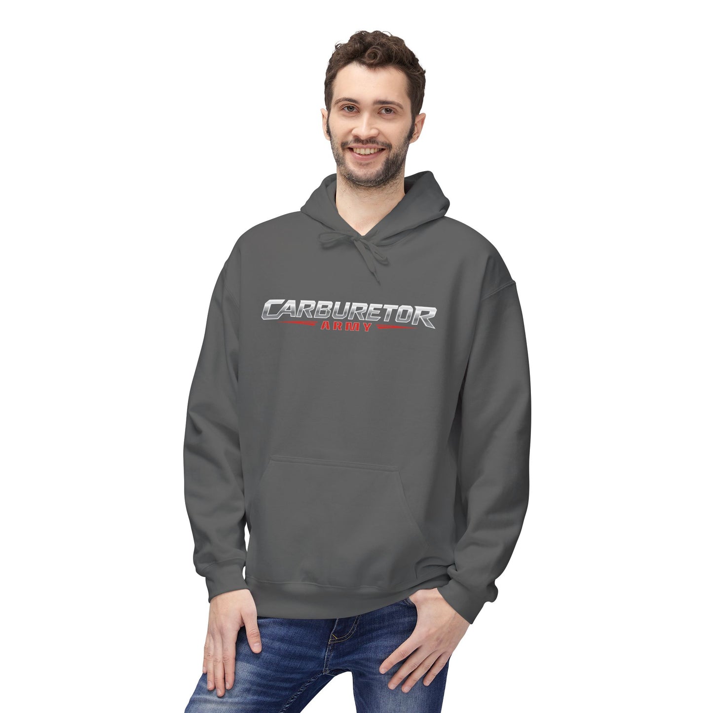 Hoodie - "Carburetor Army" Minimal Logo Pullover