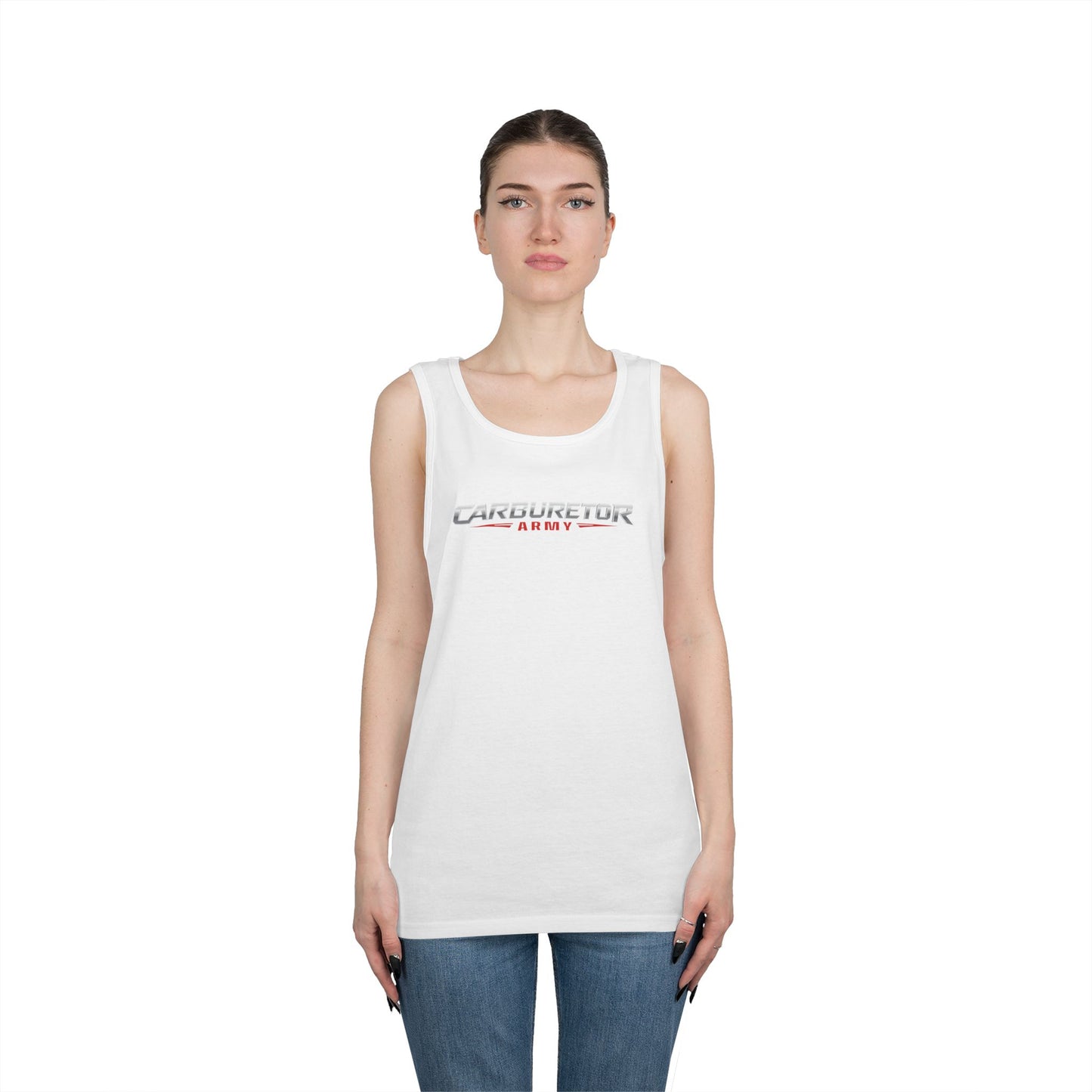 Carburetor Remix Tank Top — Minimalist Retro Racing Logo Tank