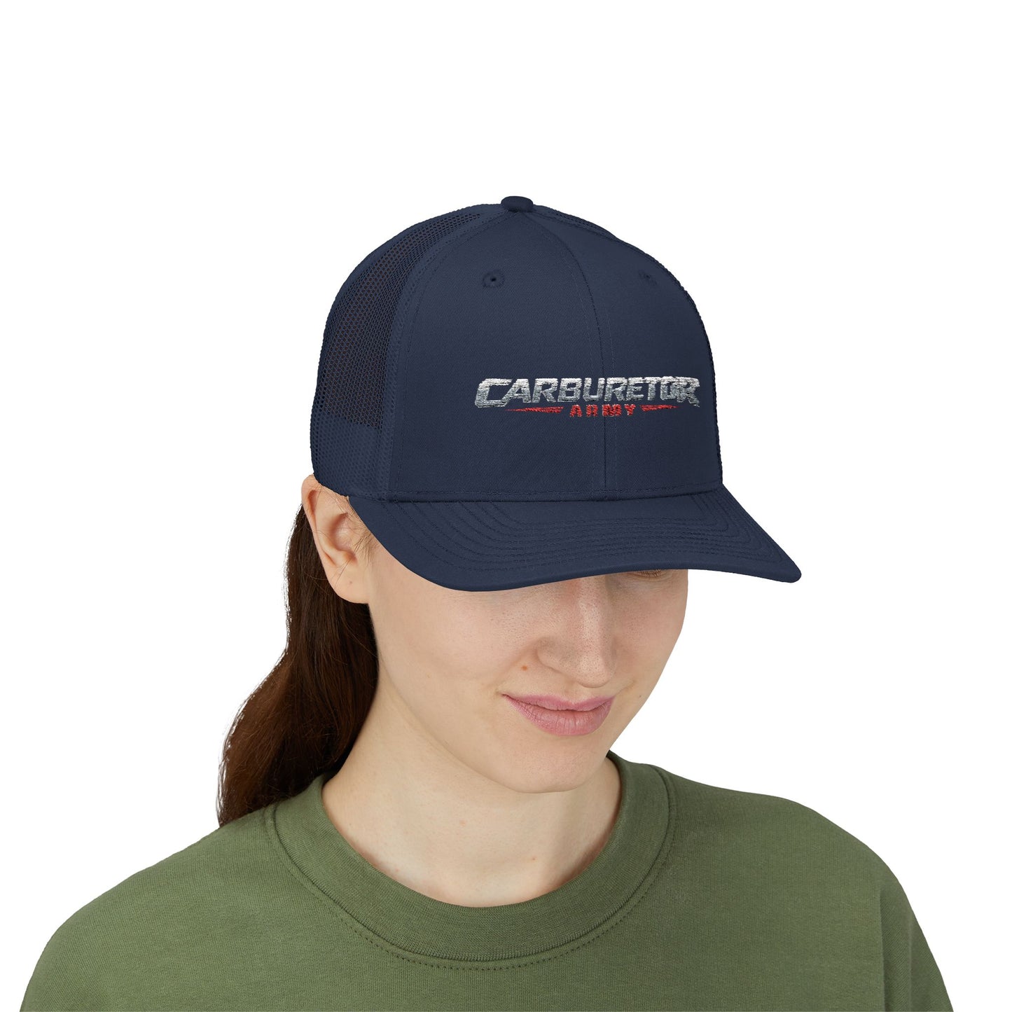 Survivor Embroidered Trucker Cap — Distressed Patriotic Snapback