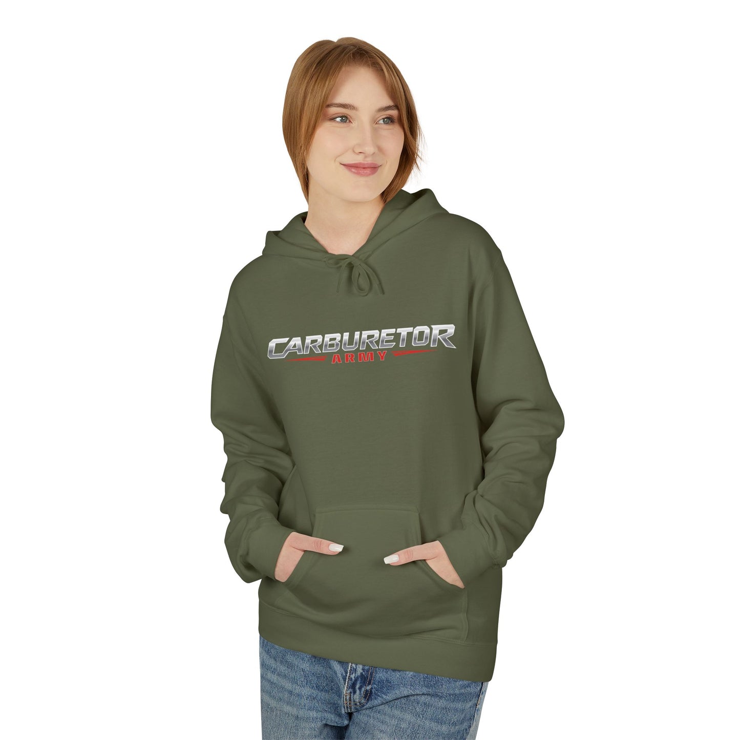 Hoodie - "Carburetor Army" Minimal Logo Pullover