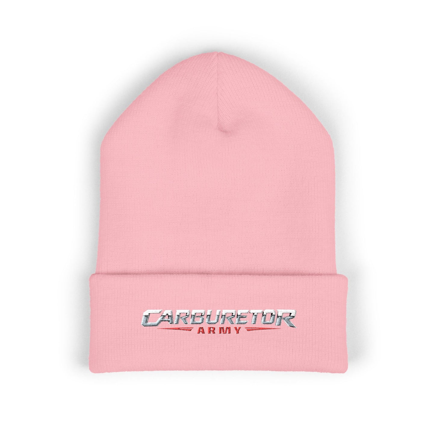 Cuffed Beanie — Carburetor Army Embroidered Logo Winter Hat