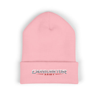 Cuffed Beanie — Carburetor Army Embroidered Logo Winter Hat
