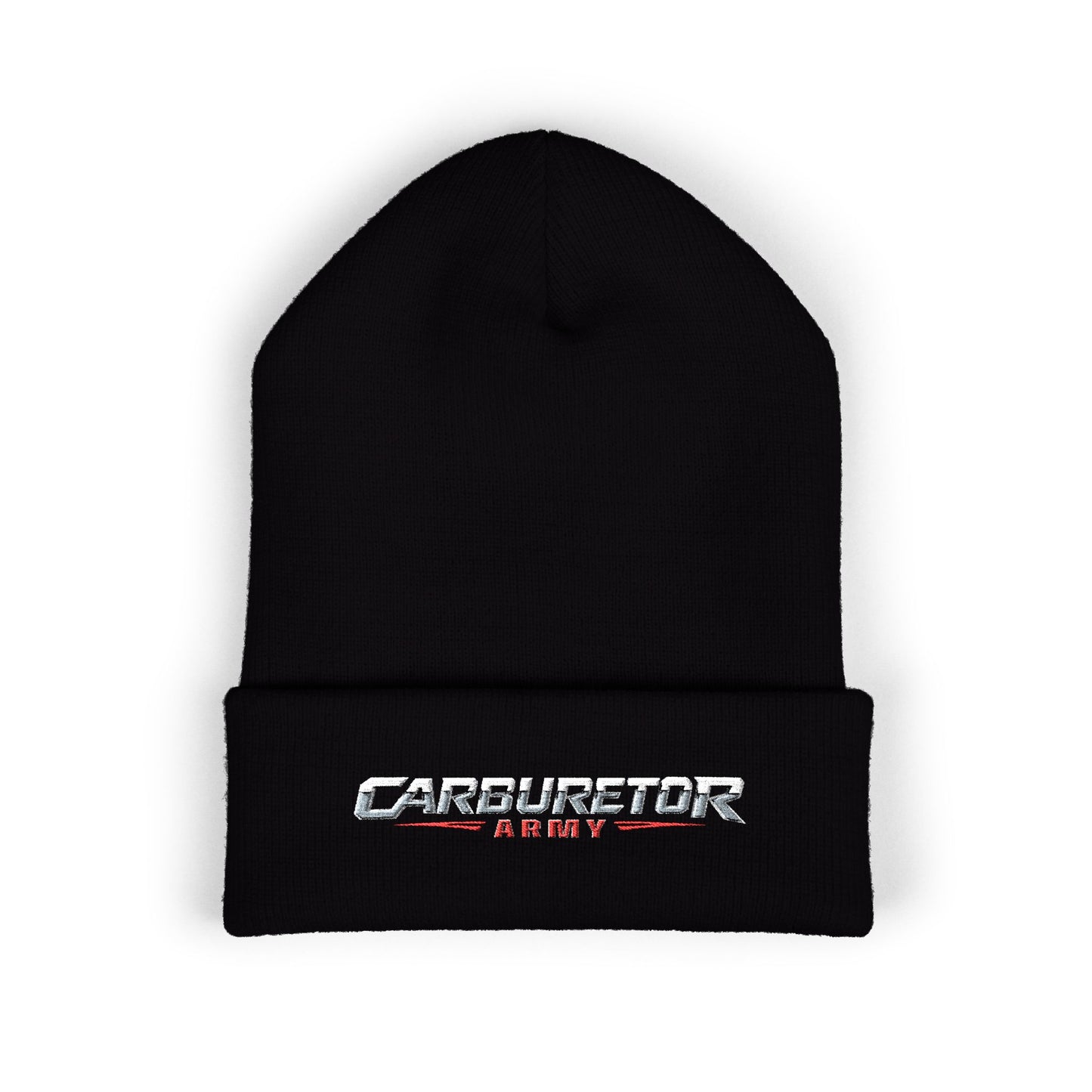 Cuffed Beanie — Carburetor Army Embroidered Logo Winter Hat