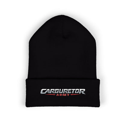 Cuffed Beanie — Carburetor Army Embroidered Logo Winter Hat
