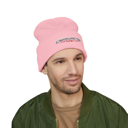 Cuffed Beanie — Carburetor Army Embroidered Logo Winter Hat
