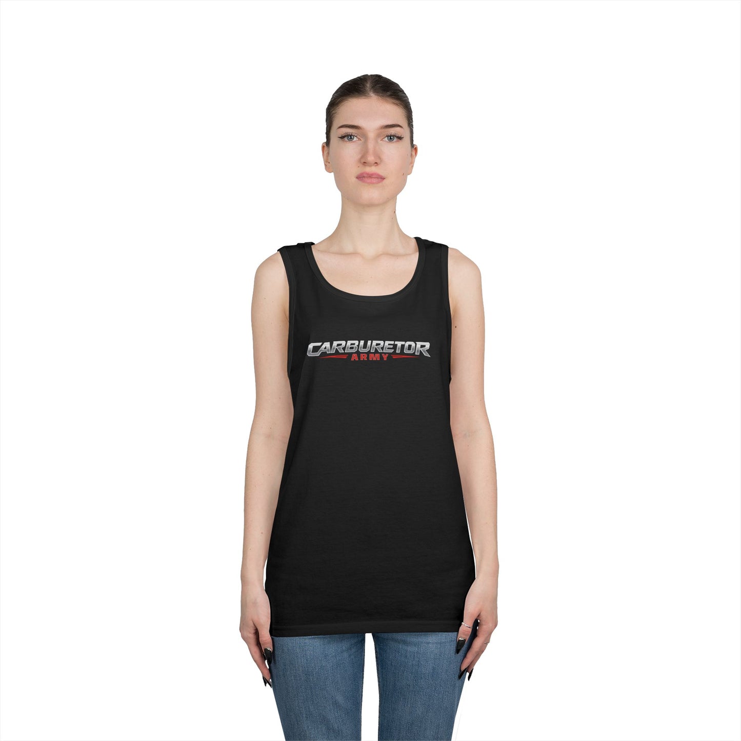 Carburetor Remix Tank Top — Minimalist Retro Racing Logo Tank