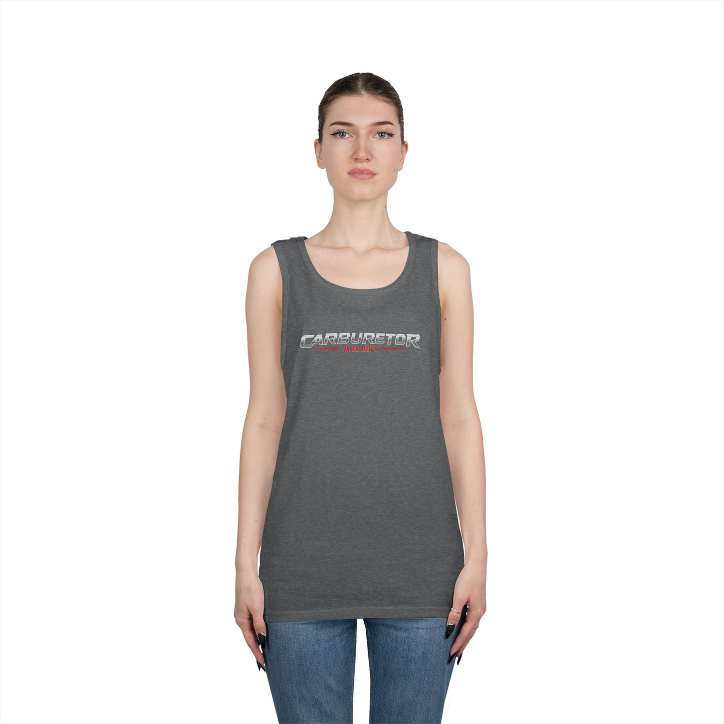 Carburetor Remix Tank Top — Minimalist Retro Racing Logo Tank