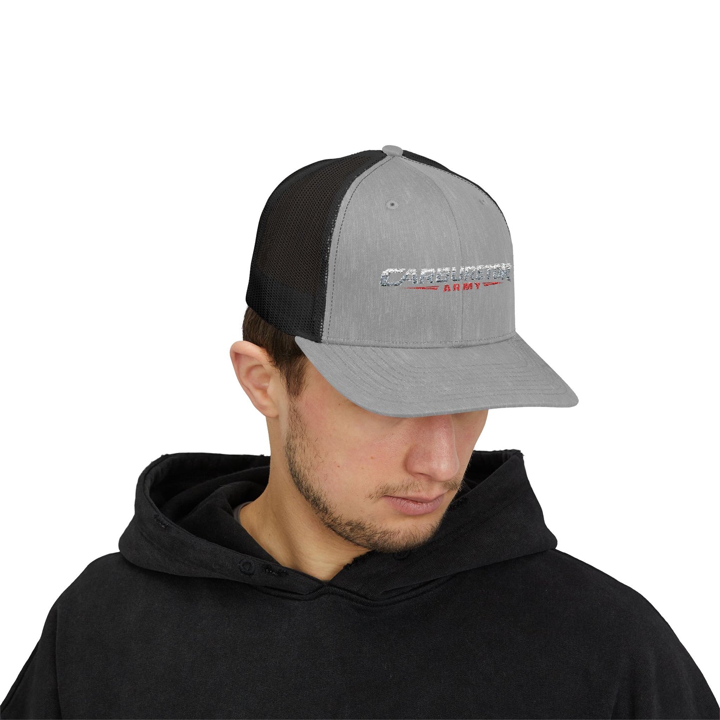 Survivor Embroidered Trucker Cap — Distressed Patriotic Snapback