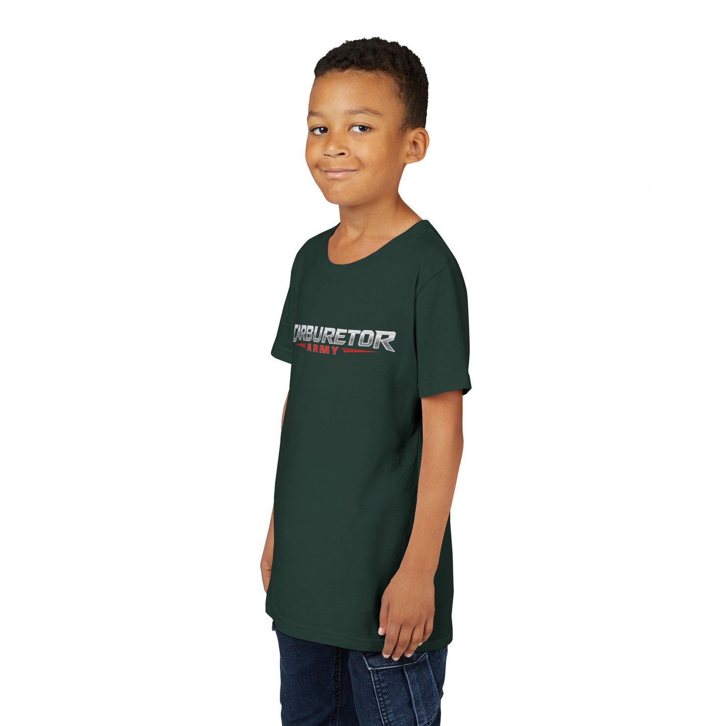 Youth Tee — "Carburetor Army" Racing Logo Shirt