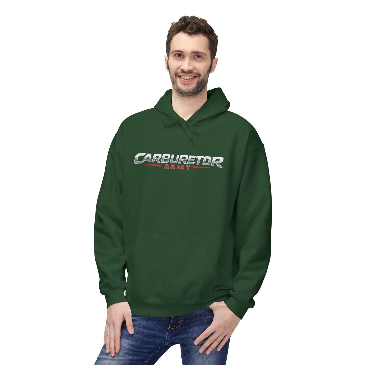 Hoodie - "Carburetor Army" Minimal Logo Pullover