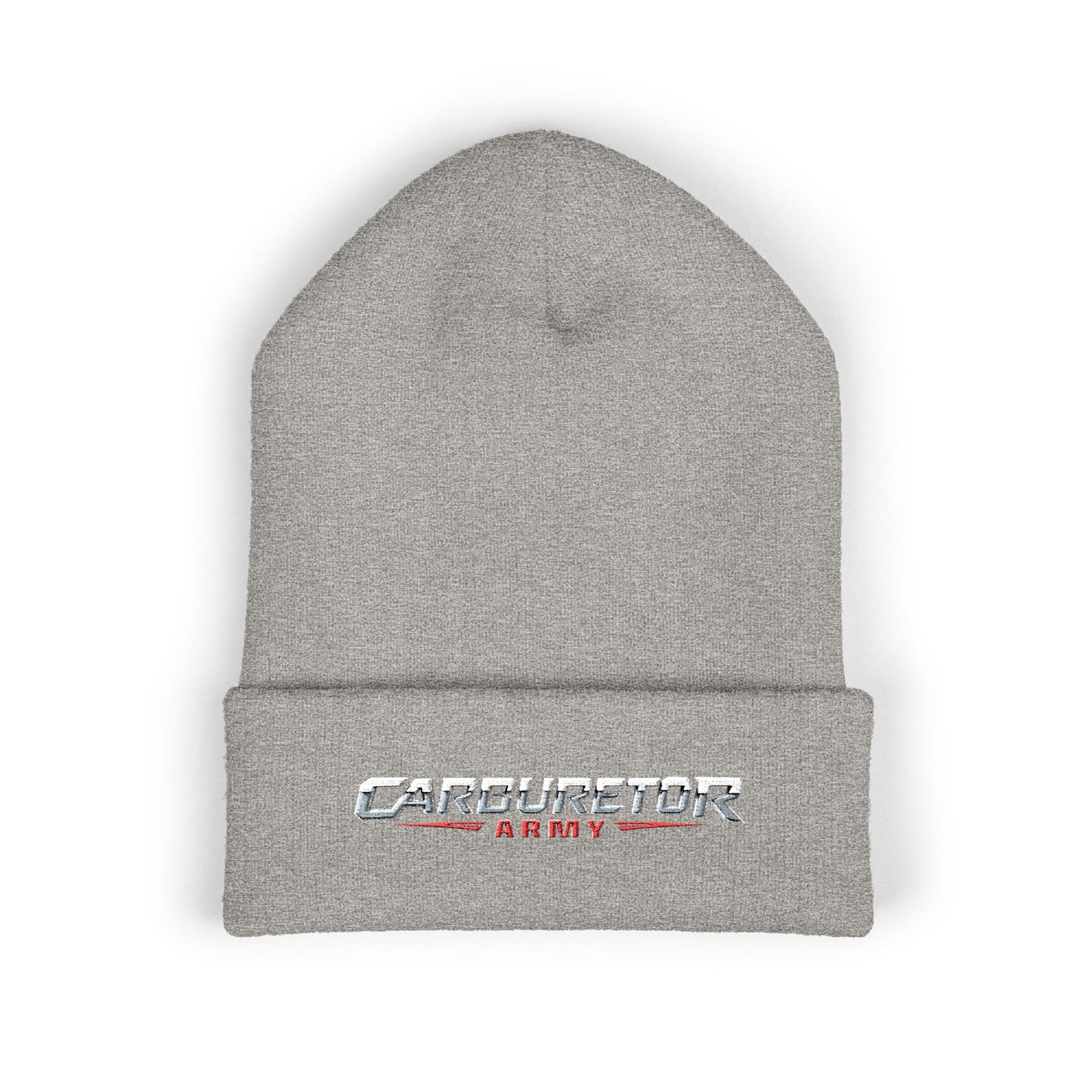 Cuffed Beanie — Carburetor Army Embroidered Logo Winter Hat