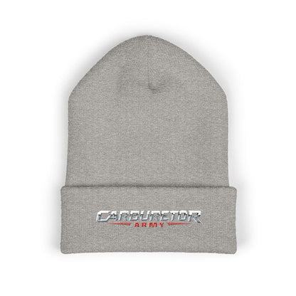 Cuffed Beanie — Carburetor Army Embroidered Logo Winter Hat