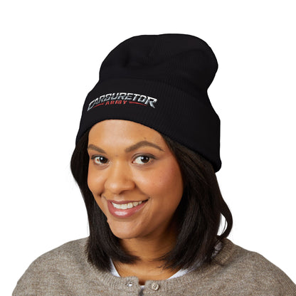 Cuffed Beanie — Carburetor Army Embroidered Logo Winter Hat