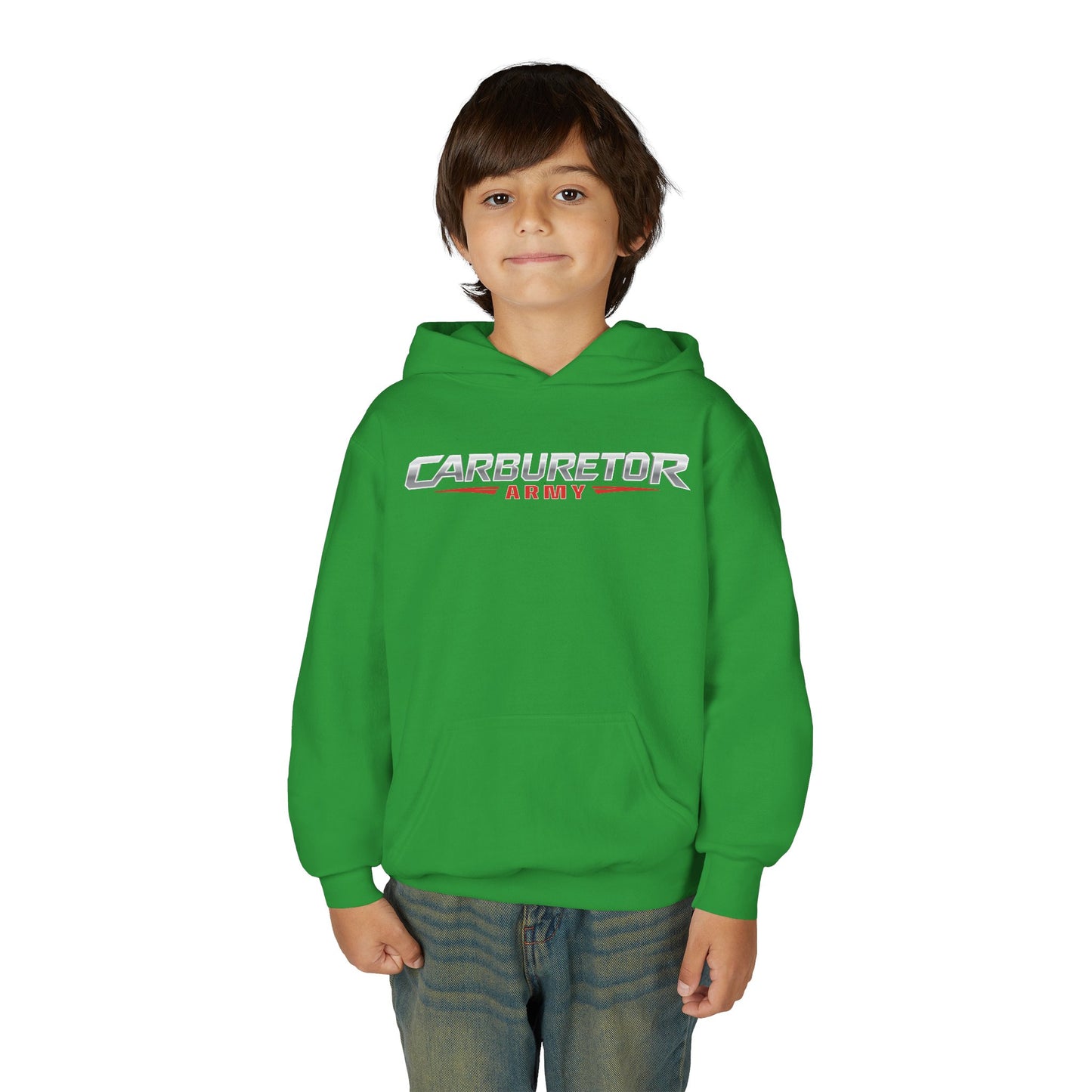 Youth Hoodie — "Carburetor Army" Logo Pullover