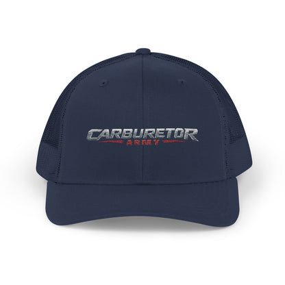 Survivor Embroidered Trucker Cap — Distressed Patriotic Snapback