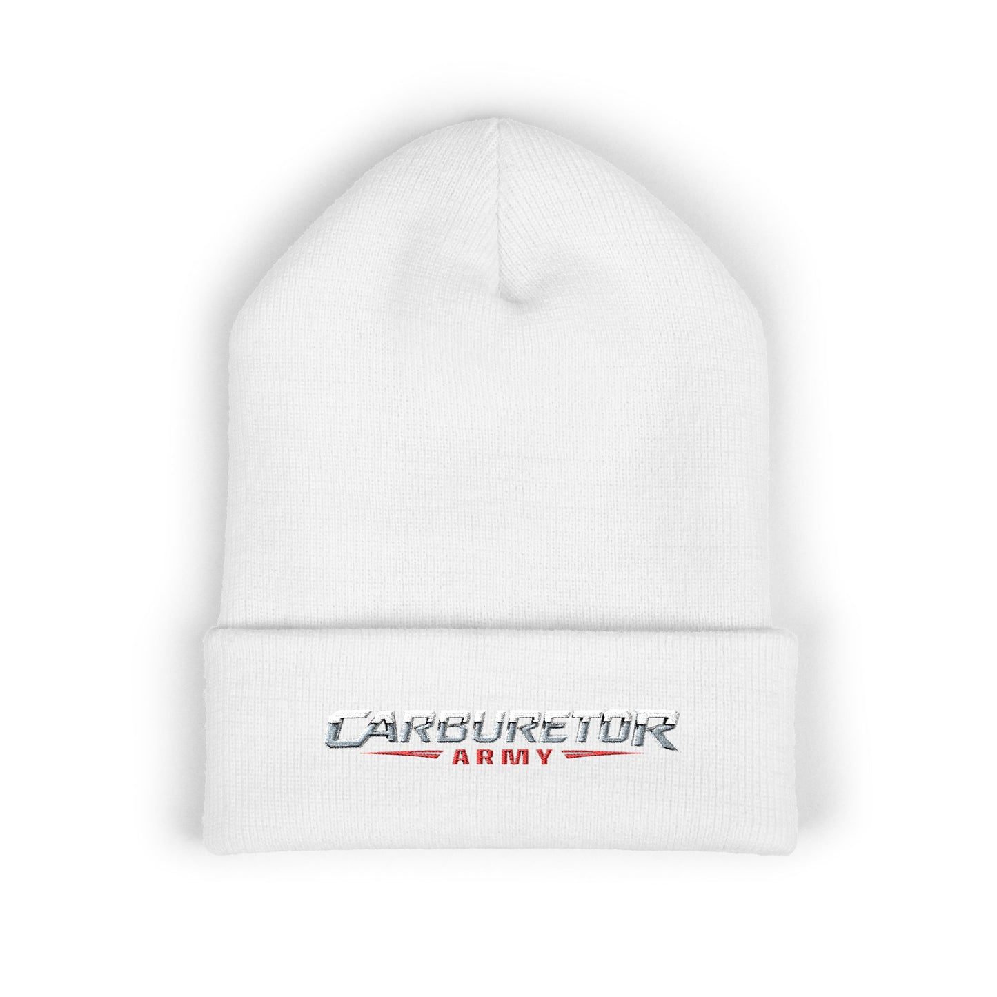 Cuffed Beanie — Carburetor Army Embroidered Logo Winter Hat