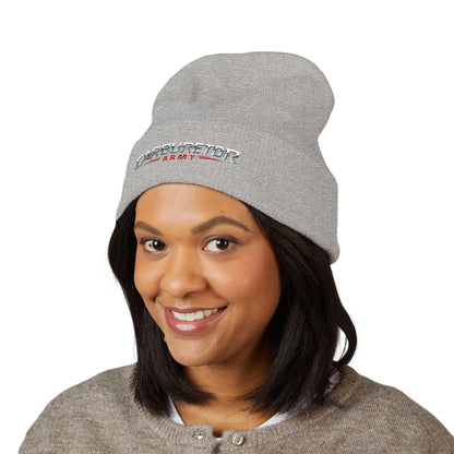 Cuffed Beanie — Carburetor Army Embroidered Logo Winter Hat