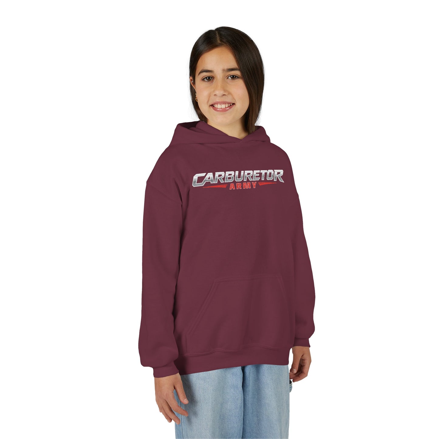 Youth Hoodie — "Carburetor Army" Logo Pullover