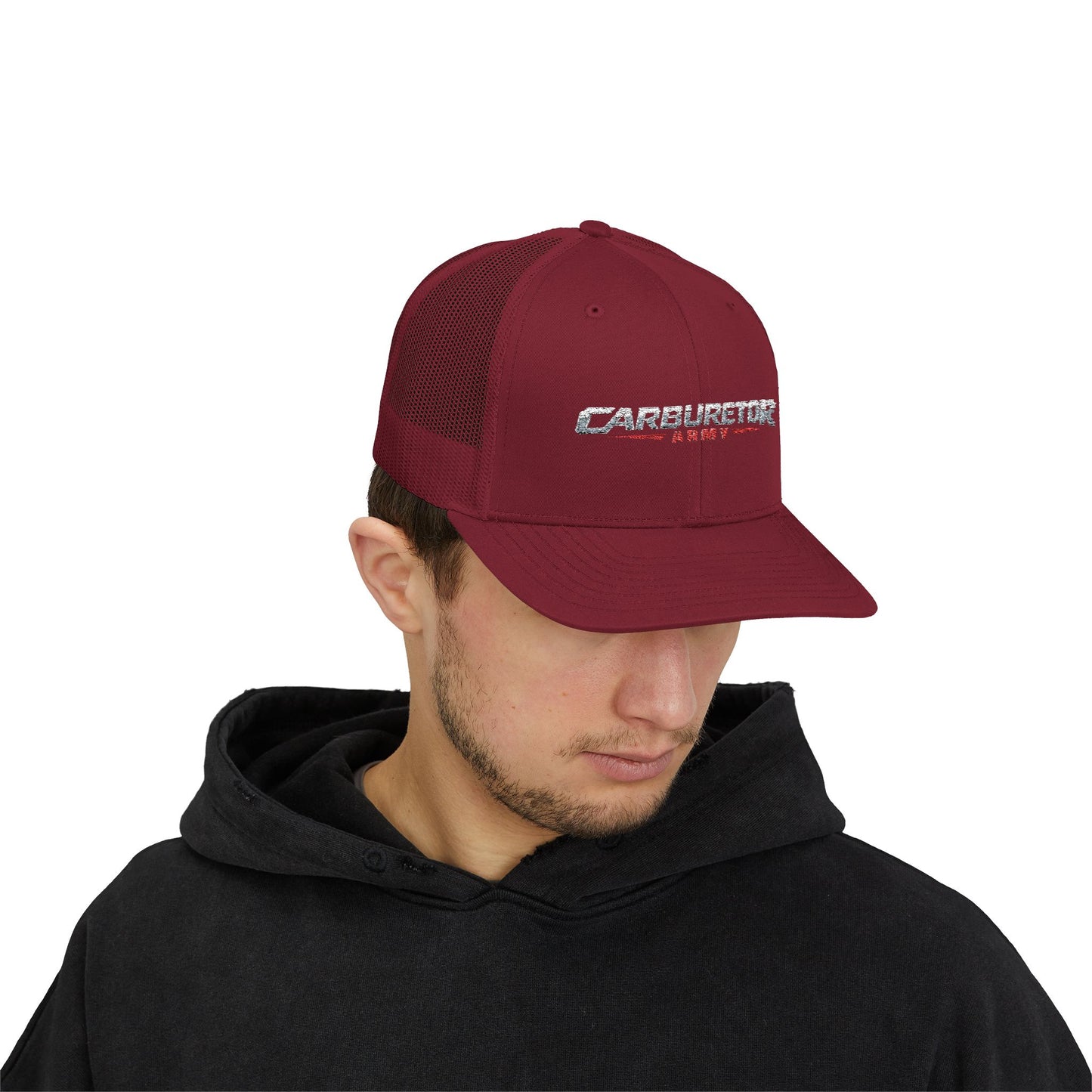 Survivor Embroidered Trucker Cap — Distressed Patriotic Snapback