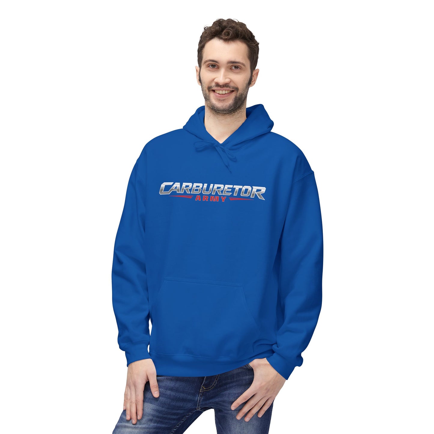 Hoodie - "Carburetor Army" Minimal Logo Pullover