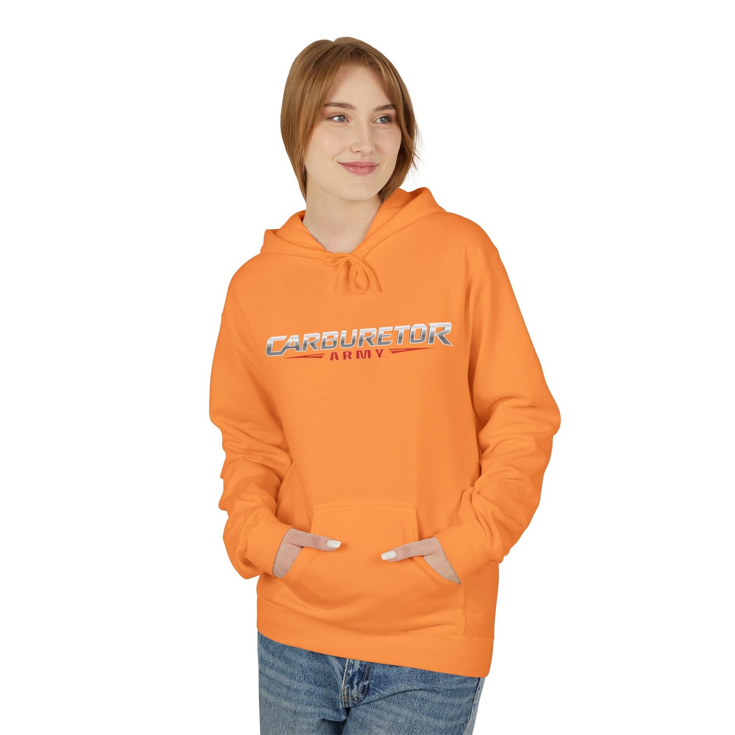 Hoodie - "Carburetor Army" Minimal Logo Pullover