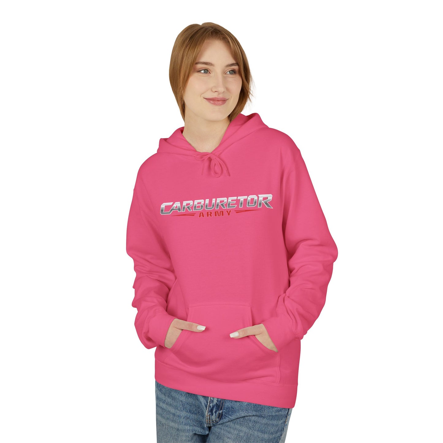 Hoodie - "Carburetor Army" Minimal Logo Pullover