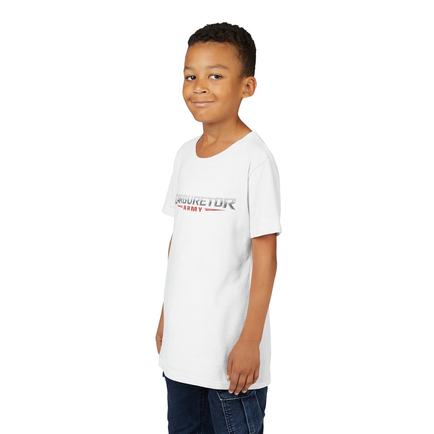 Youth Tee — "Carburetor Army" Racing Logo Shirt