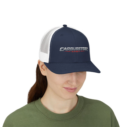 Survivor Embroidered Trucker Cap — Distressed Patriotic Snapback