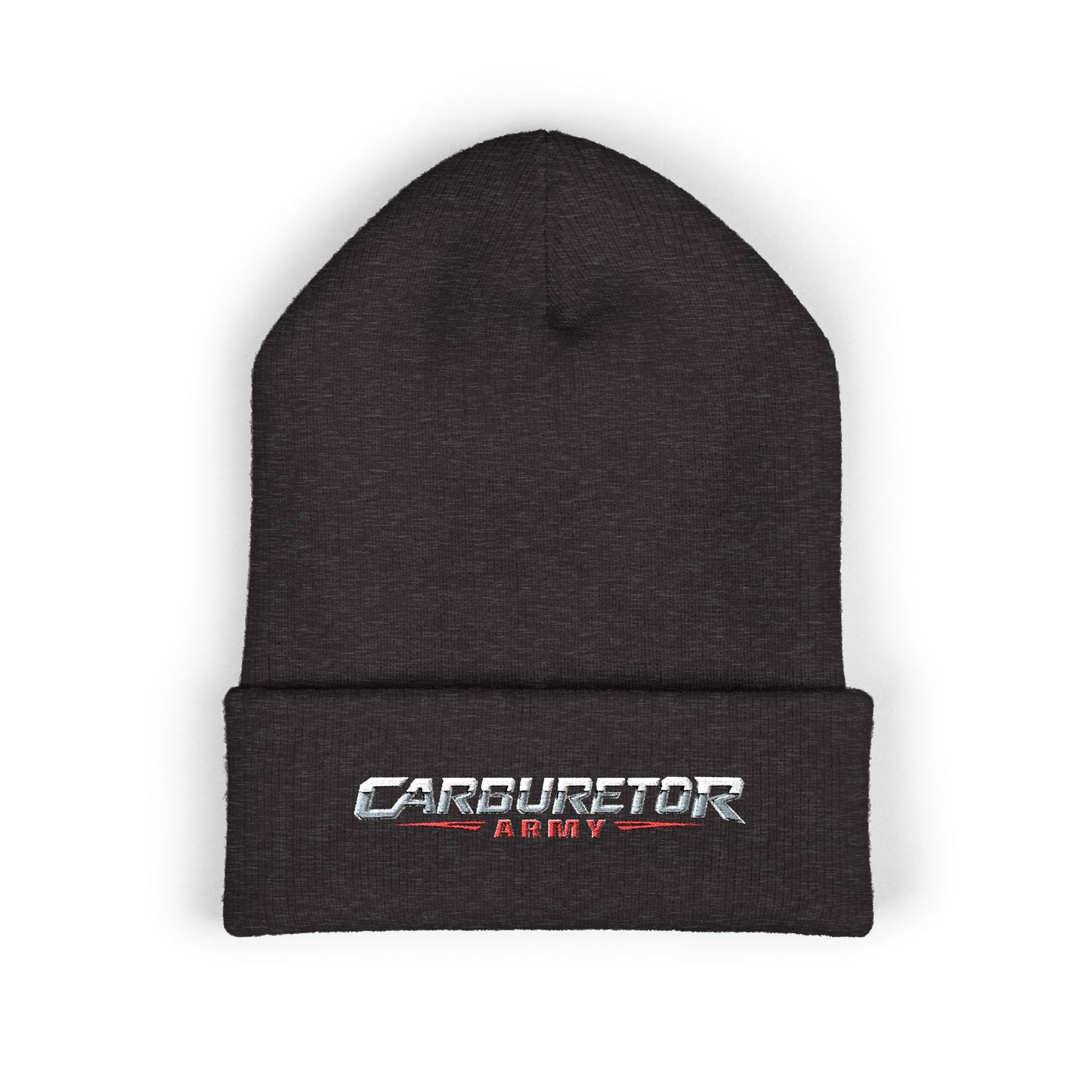Cuffed Beanie — Carburetor Army Embroidered Logo Winter Hat