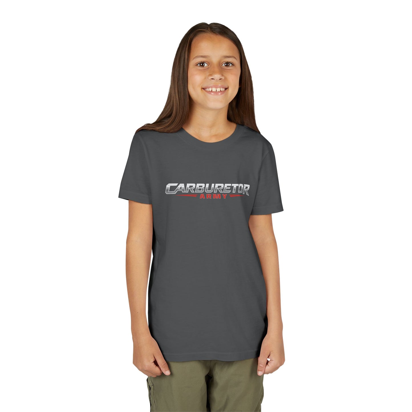 Youth Tee — "Carburetor Army" Racing Logo Shirt