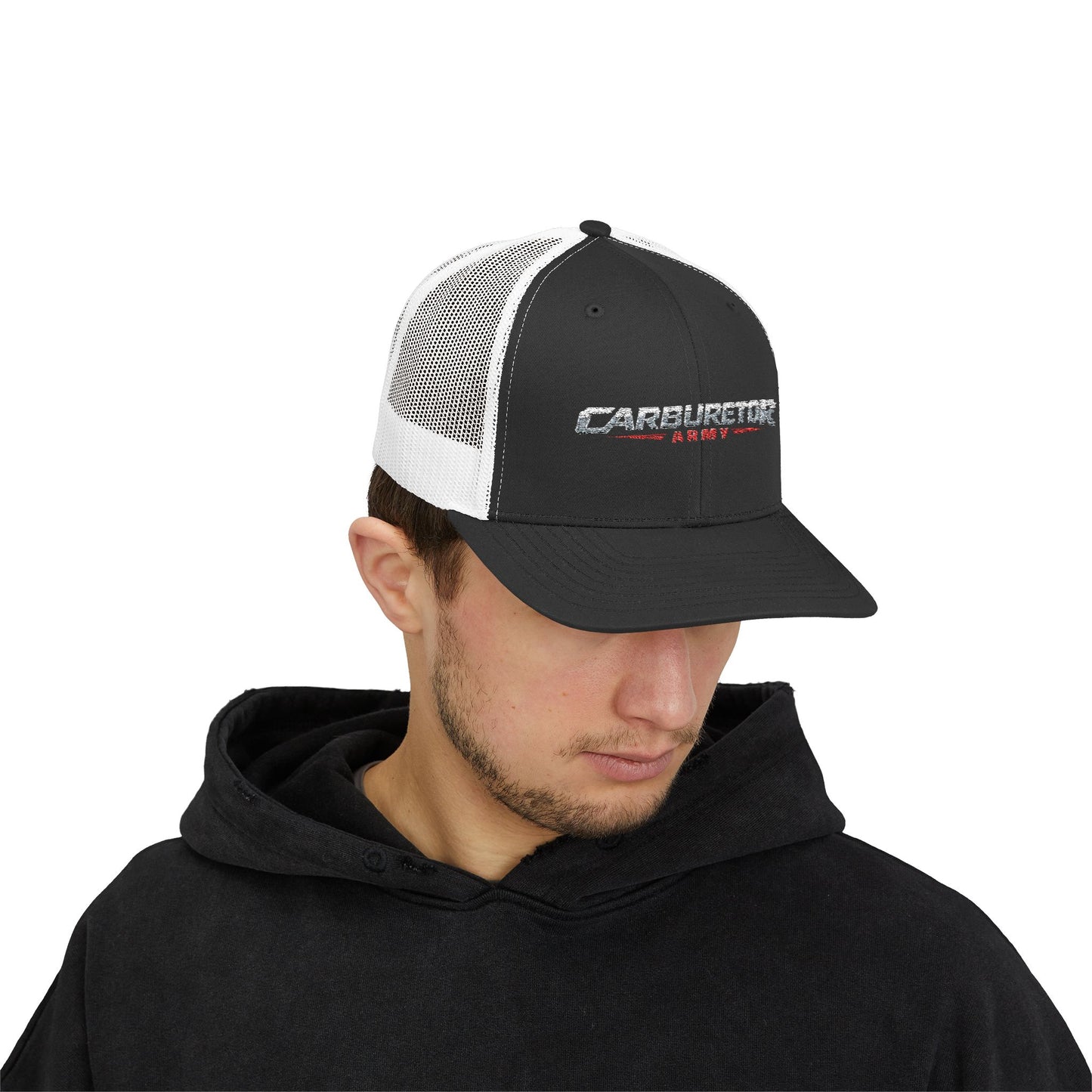 Survivor Embroidered Trucker Cap — Distressed Patriotic Snapback