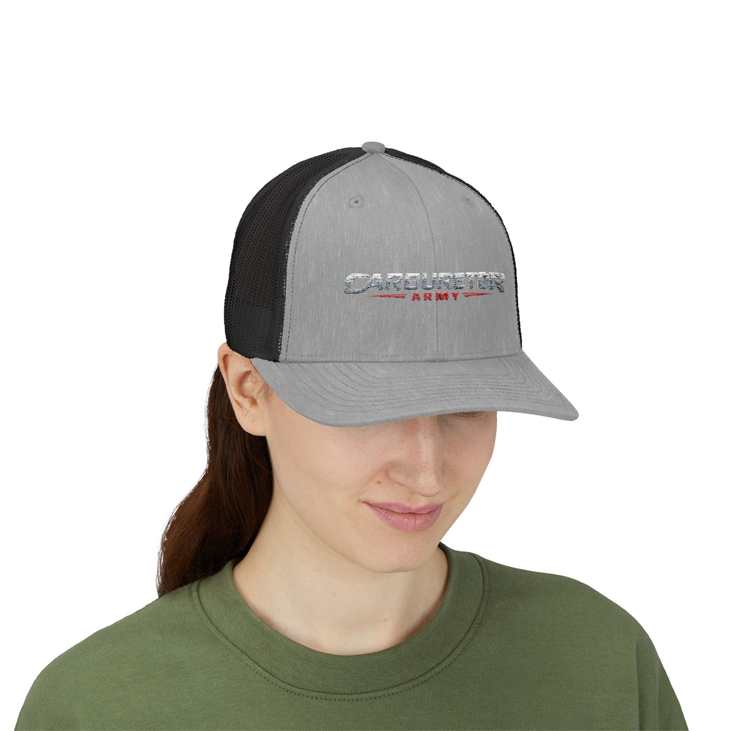 Survivor Embroidered Trucker Cap — Distressed Patriotic Snapback