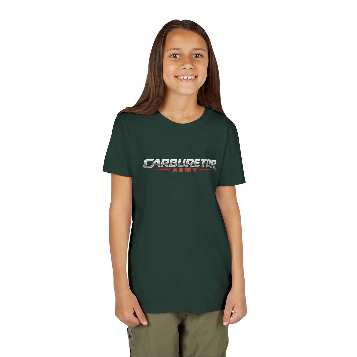 Youth Tee — "Carburetor Army" Racing Logo Shirt