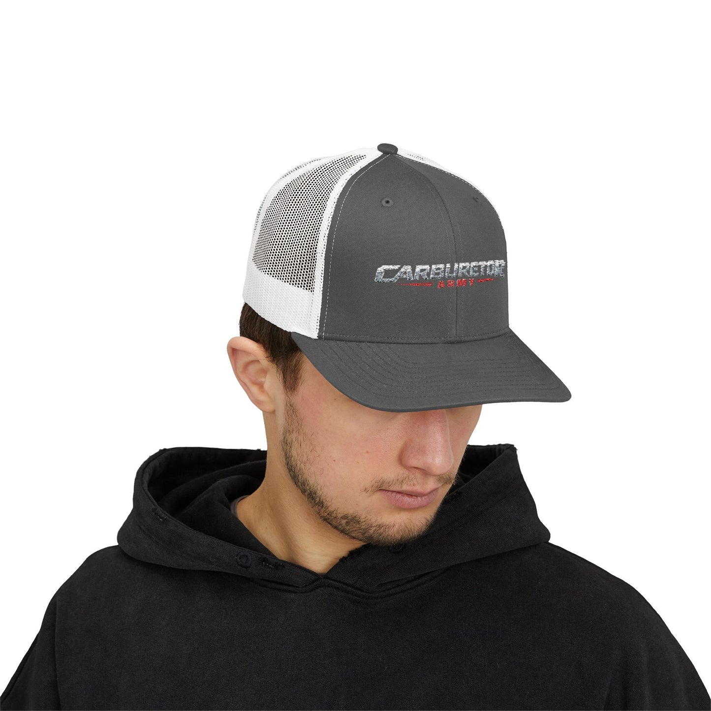 Survivor Embroidered Trucker Cap — Distressed Patriotic Snapback