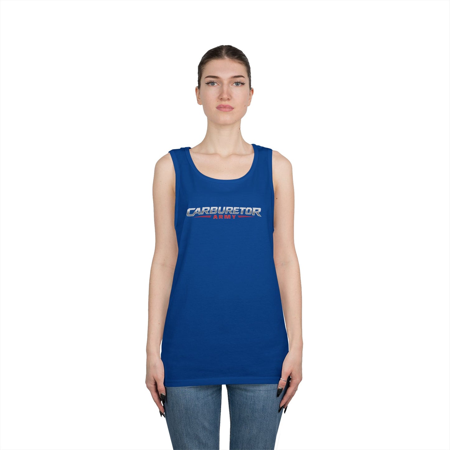 Carburetor Remix Tank Top — Minimalist Retro Racing Logo Tank