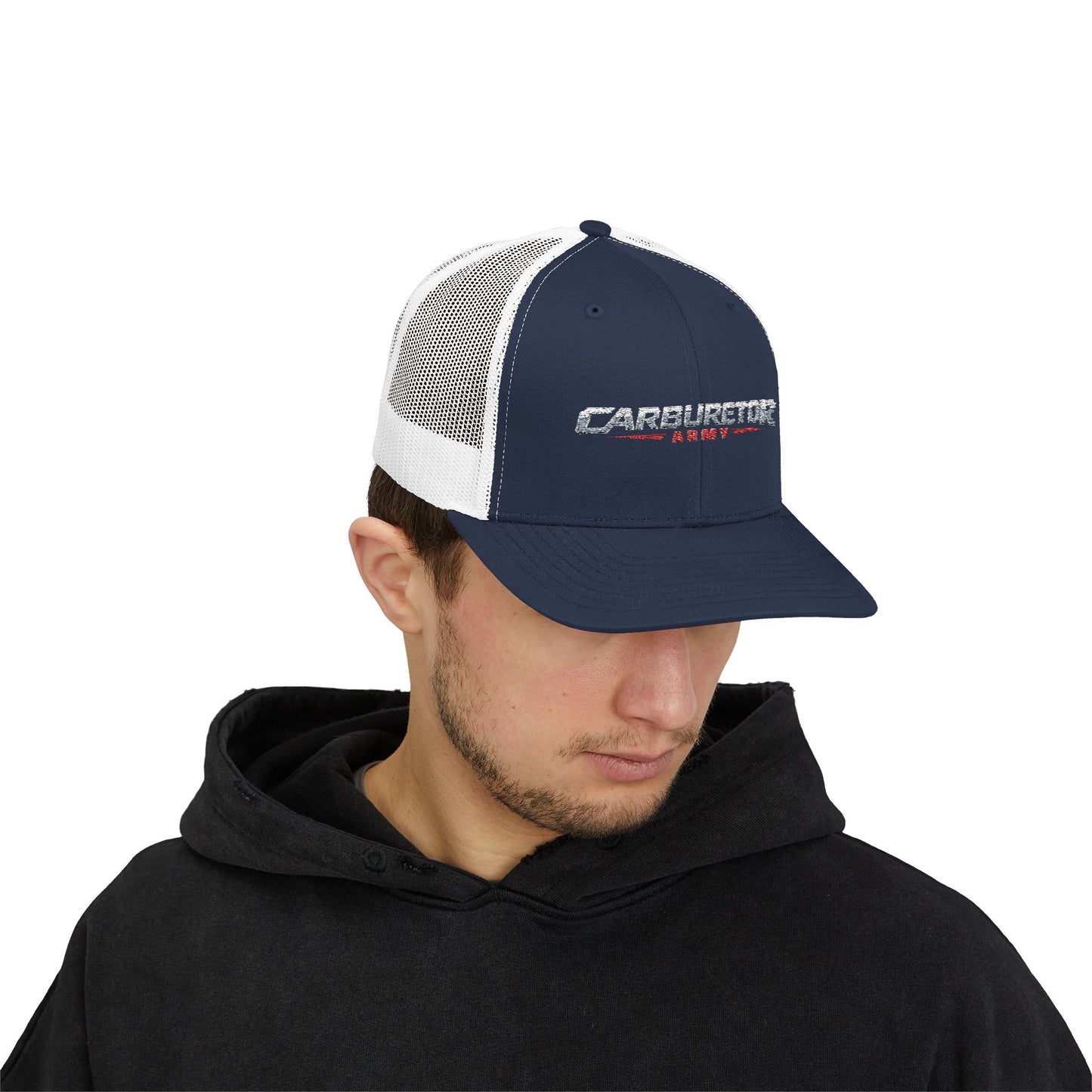 Survivor Embroidered Trucker Cap — Distressed Patriotic Snapback