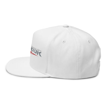 Flat Bill Cap — "Carburetor Army" Embroidered Snapback Hat