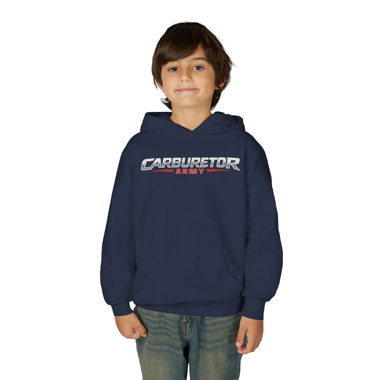 Youth Hoodie — "Carburetor Army" Logo Pullover