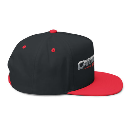 Flat Bill Cap — "Carburetor Army" Embroidered Snapback Hat