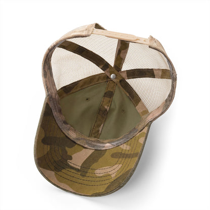 Women's Washed Mesh-Back Cap with pony tail hole