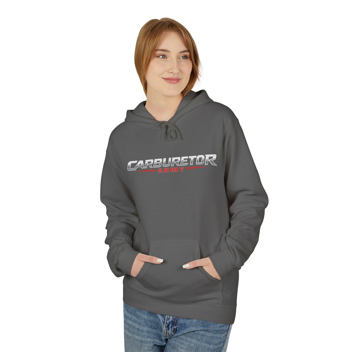 Hoodie - "Carburetor Army" Minimal Logo Pullover