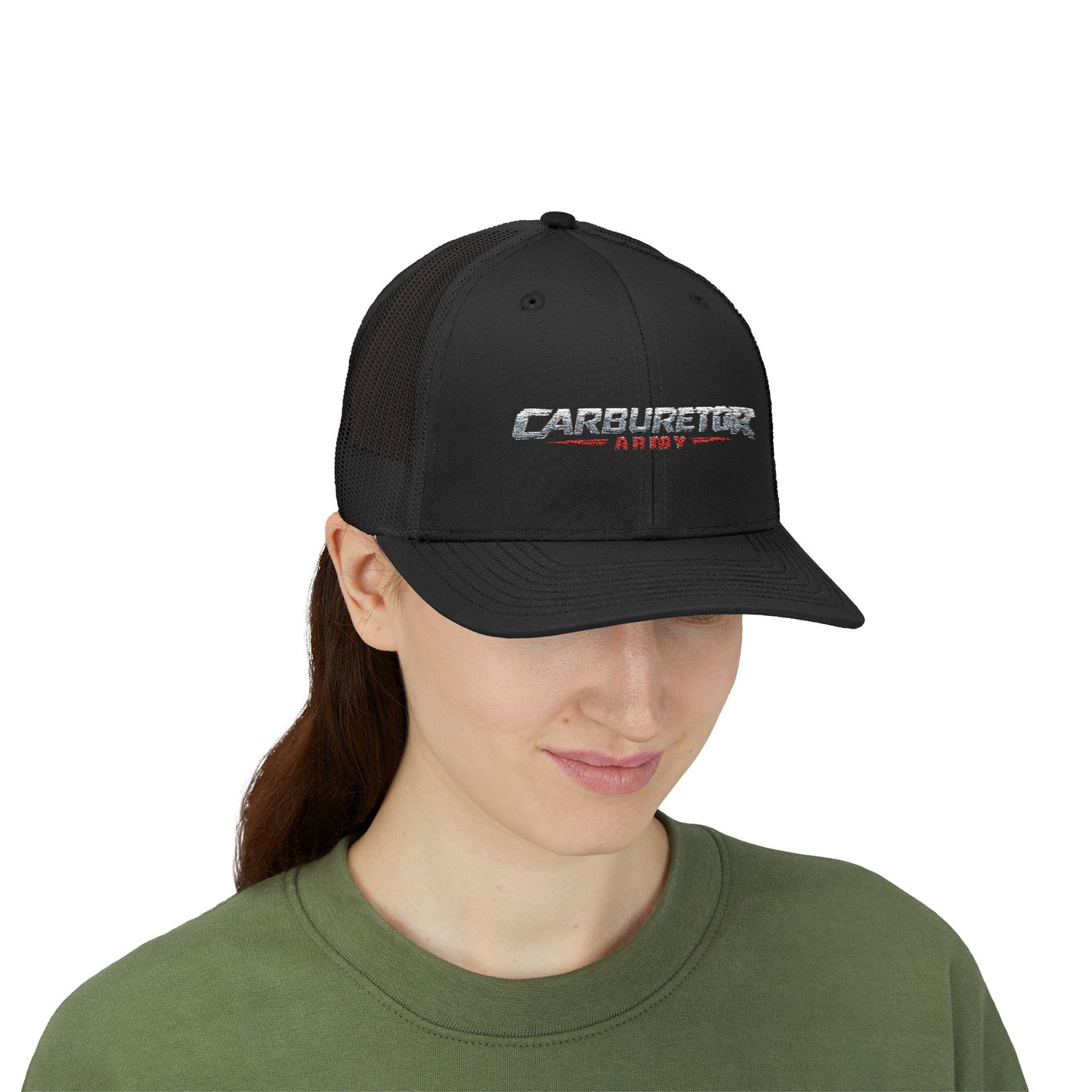 Survivor Embroidered Trucker Cap — Distressed Patriotic Snapback