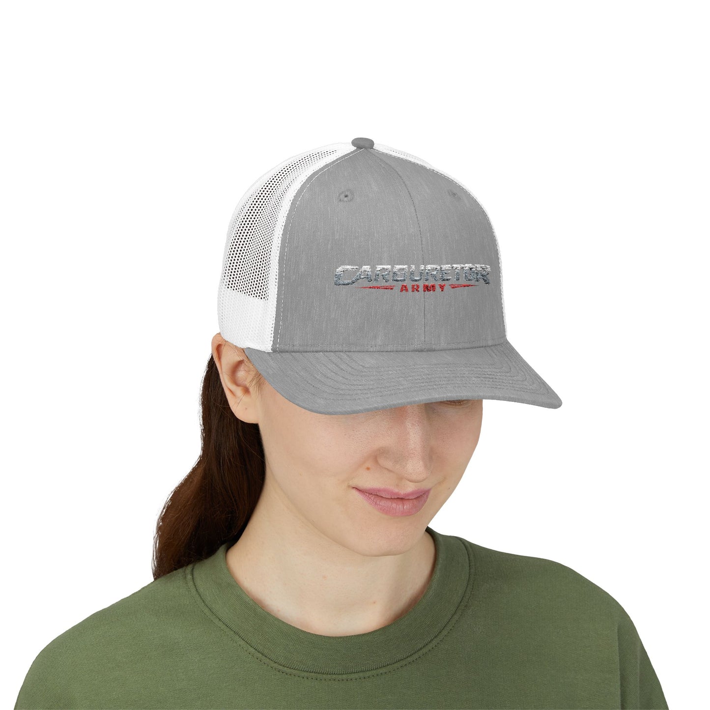 Survivor Embroidered Trucker Cap — Distressed Patriotic Snapback