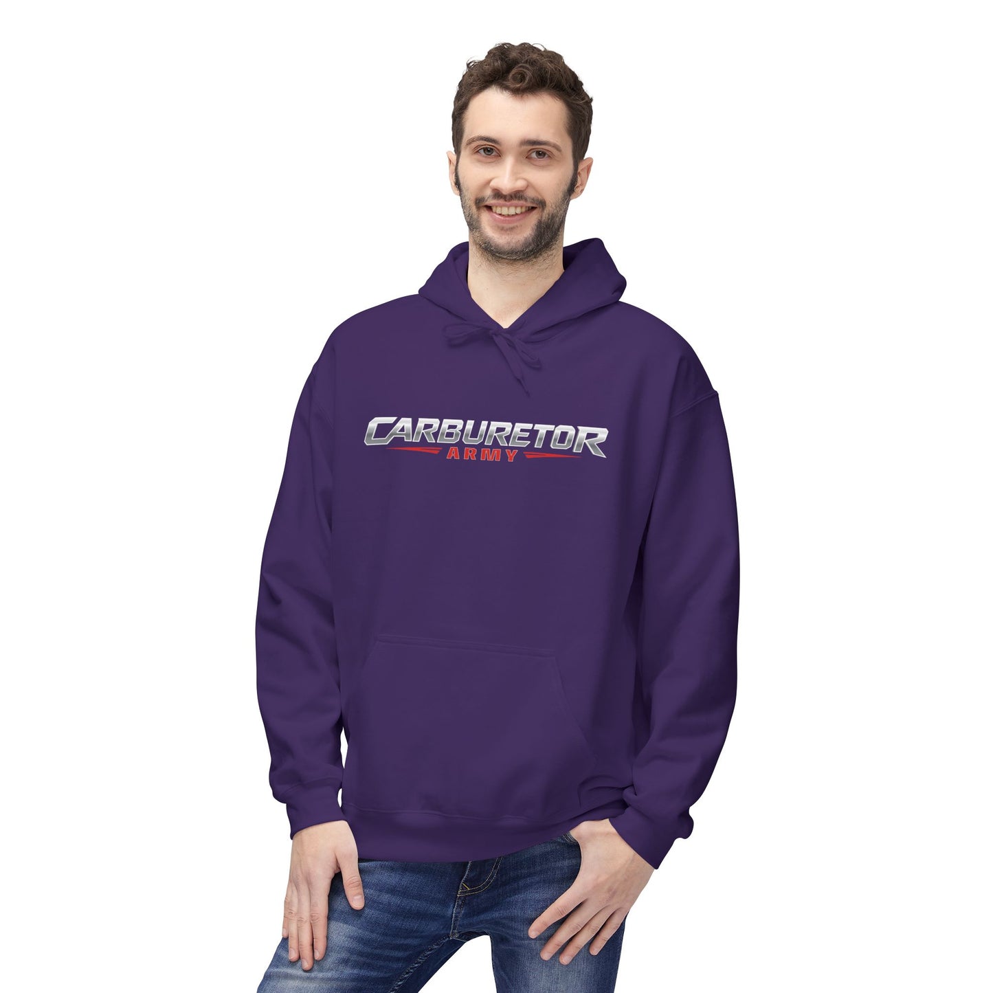 Hoodie - "Carburetor Army" Minimal Logo Pullover